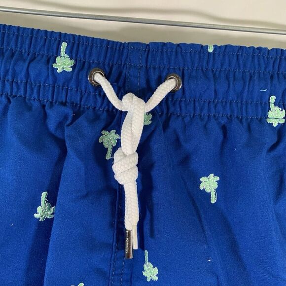 Trunks Surf and Swim Trunks Men's Medium Blue Palm Tree Lined Drawstring - Picture 3 of 10